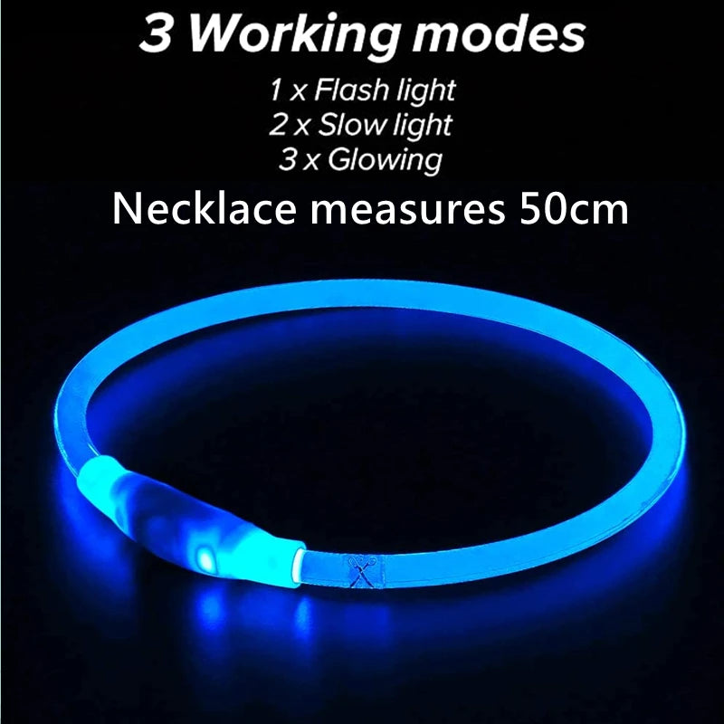 Led Dog Collar Luminous Usb Cat Pet Collar 3 Modes Led Light Glowing Loss Prevention LED Collar For Dogs And Pets  Accessories